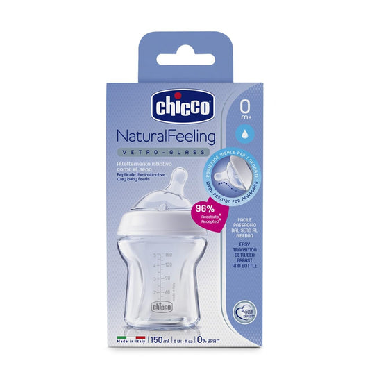 CHICCO NATURALFEELING GLASS 0M+ 150ML 3459 ببرونة