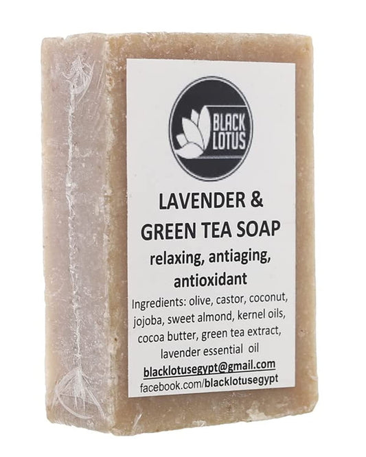 صابون اللوتس الأسود بالشاي الأخضر واللافندر 90 جرام