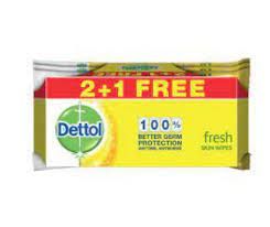 DETTOL FRESH 10 WIPES مناديل معقمة (2+1) FREE