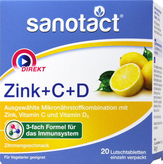 SANOTACT ZINC+ VIT C+ VIT D3 20 LOZ