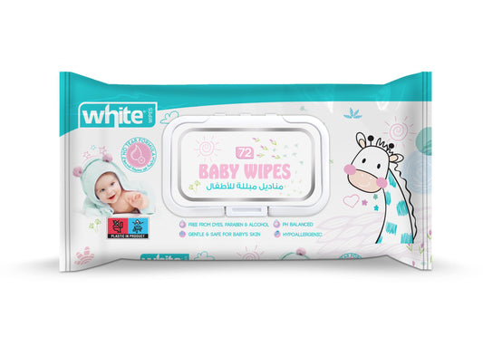 WHITE BABY WIPES 72 WIPES (1+1) OFF