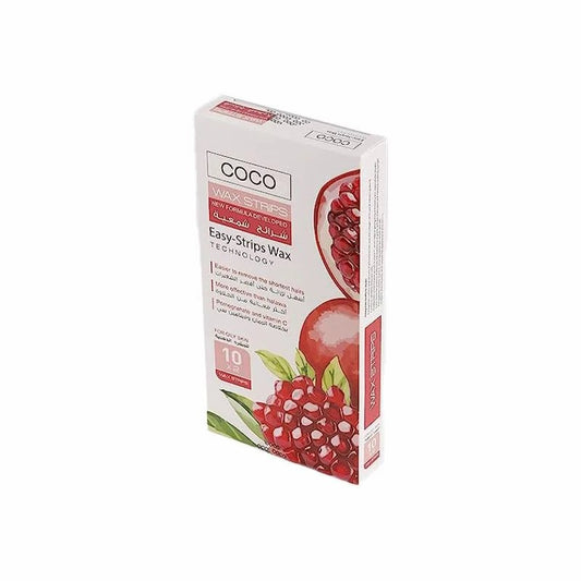 COCO EASY STRIPS WAX POMEGRANATE 10 SHEETS شرائح ورقية