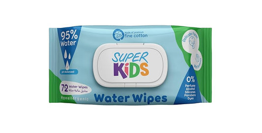 SUPER KIDS WATER WIPES 72 WIPES مناديل مبللة
