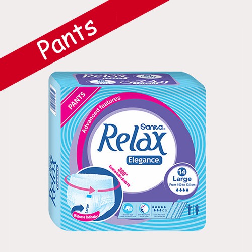 RELAX ADULT PANTS LARGE 14 PANTS حفاضات للبالغين