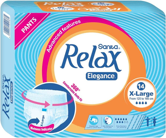 RELAX ADULT PANTS X-LARGE 14 PANTS حفاضات للبالغين