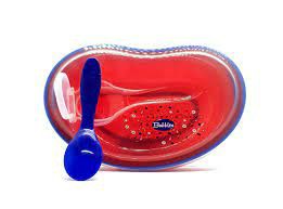 BUBBLES BABY PLATE (8652) طبق غذاء احمر