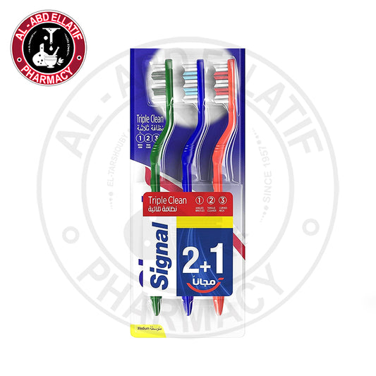 SIGNAL TOOTHBRUSH (TRIPLE CLEAN) MEDIUM 2+1 FREE