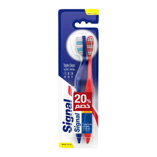 SIGNAL TOOTHBRUSH (TRIPLE CLEAN) MEDIUM 2PC OFF20