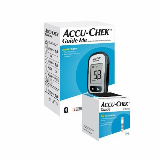 ACCU- CHEK GUIDE ME جهاز+علبه شرائط+شكاكات سوفت كليكس