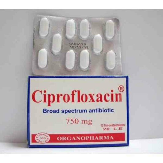 CIPROFLOXACIN-ORGANO 750 MG 10 F.C.TAB