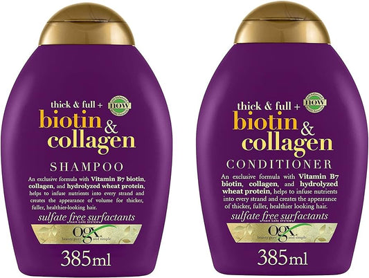 OGX BIOTIN & COLLAGEN (COND+SHAMPOO) 385ML (1+FREE)