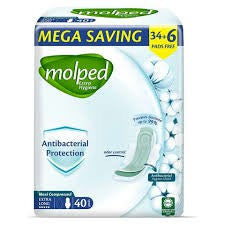 MOLPED ANTI BACTERIAL EX.LONG 40 PADS (2346)