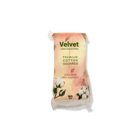 VELVET COTTON SQUARE PADS 100 PC شرائح قطن مربعة