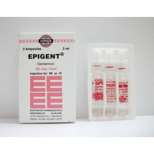 EPIGENT 80 MG 3 AMP 2 ML