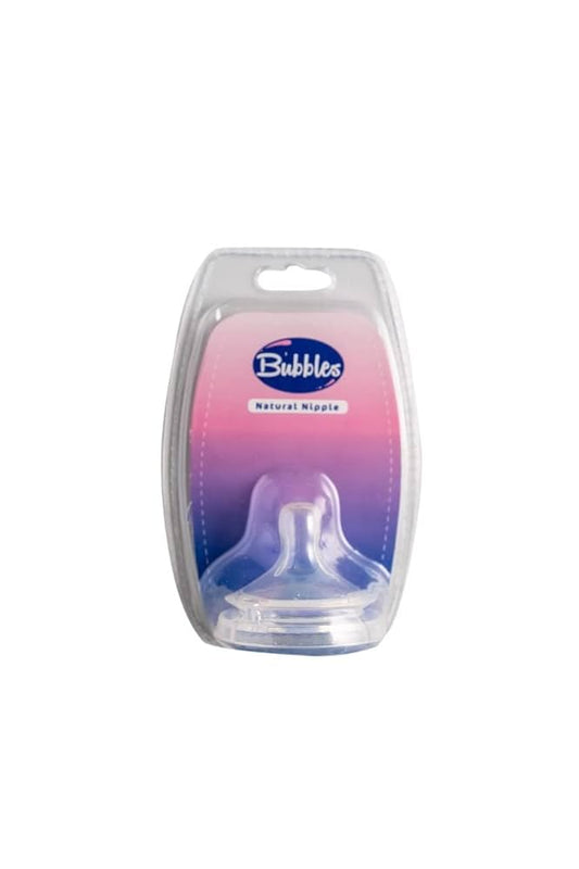 BUBBLES NATURAL NIPPLE (6M) 1PCS (8164) حلمة