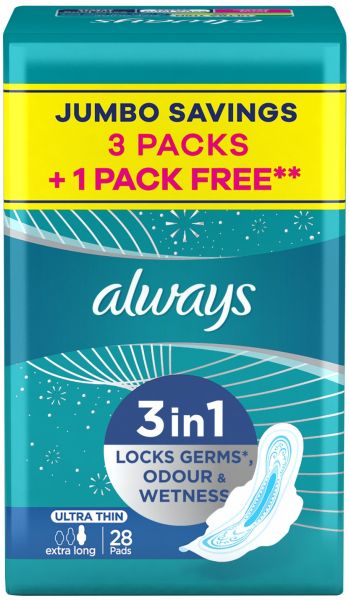 عبوة من 28 قطعة من ALWAYS ULTRA EXTRA LONG 28-12