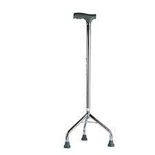 A three-legged stick crutch