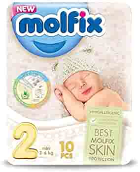 MOLFIX 2 DIAPERS MINI (2) 3-6KG 10PCS مصرى