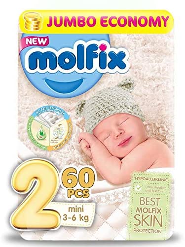 MOLFIX 2 DIAPERS MINI (2) 3-6KG 60PCS مصرى