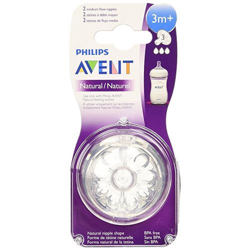 AVENT NATURAL NIPPLE 3 M + حلمة تدفق متوسط