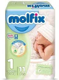 MOLFIX 1 DIAPERS NEW BORN (1) 2-5 KG 11PCS مصري