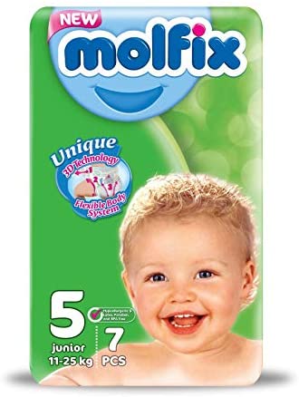 MOLFIX 5 DIAPERS JUNIOR (5) 11-25KG 7PCS مصرى