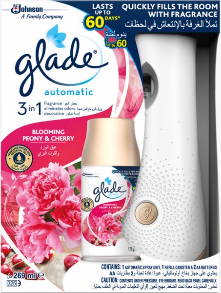 GLADE AUTOMATIC SPRAY BLOOMING PEONY&CHERRY جهاز