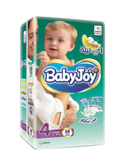 بيبي جوي ٤ (ستريتش) كبير (١٠-١٨ كجم) ٥٨ قطعة