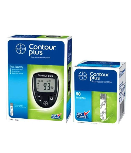 CONTOUR PLUS BLOOD GLUCOSE + 50STRIPS عرض خاص