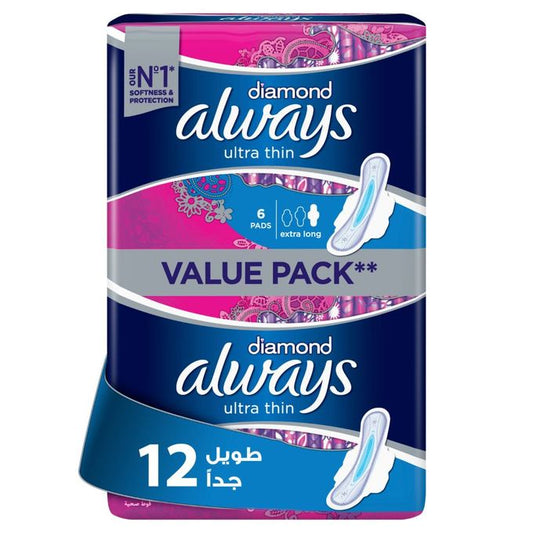 ALWAYS DIAMOND ULTRA THIN EXTRA LONG 12PAD 1468