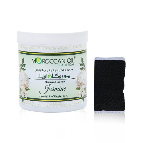 صابون الزيت المغربي بالياسمين 250 مل شامبو+ليفة مغربي