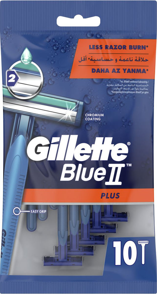 GTT BLUE 2 PLUS 10 PCS ماكينة حلاقة 10 قطعة