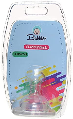 BUBBLES CLASSIC NIPPLE (12M) 1PCS (8218) حلمة
