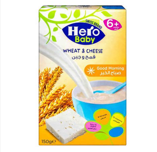 HERO BABY WHEAT&CHEESE 150G قمح بالجبنة