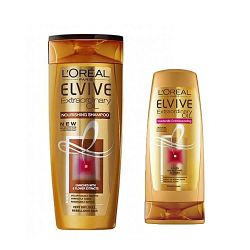 لوريال شامبو وبلسم للشعر الجاف إكسترا أويل 400 مل خصم 25