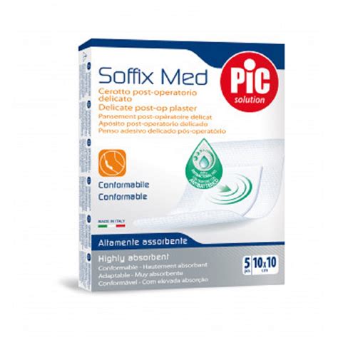 PIC SOFFIX MED 10X10CM 5PCS Sensitive Surgical Plaster