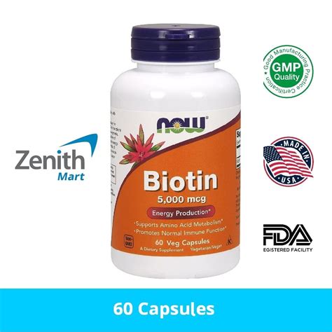 NOW -- BIOTIN 5000MCG 60CAP