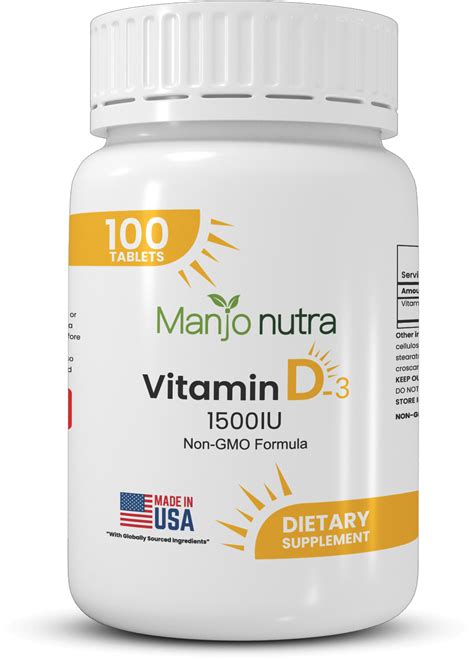 MANJO NUTRA VITAMIN D3 1500IU 100TAB