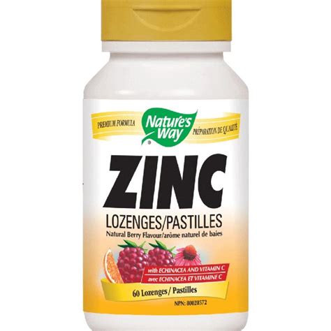 NATURES WAY ZINC LOZENGES 60 GUM