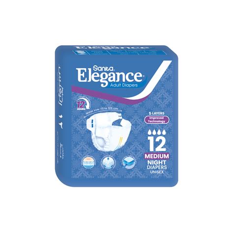 SANITA ELEGANCE ADULT DIAPERS NIGHT 12 MEDIUM Adult Diapers