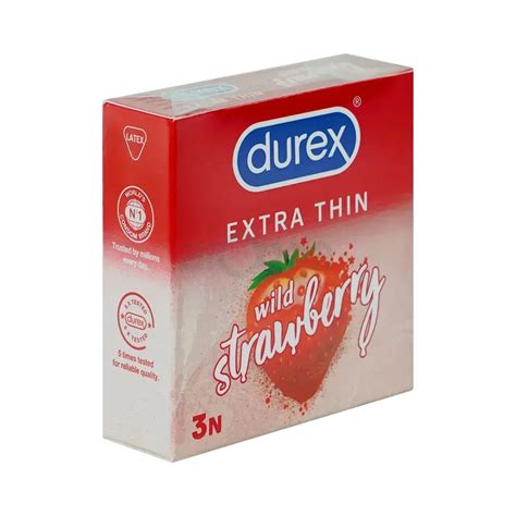 DUREX EXTRA THIN WILD STRAWBERRY 3PCS %%