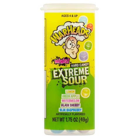 GUM WARHEADS EXTREME SOUR HARD CANDY MINIS 49.75G