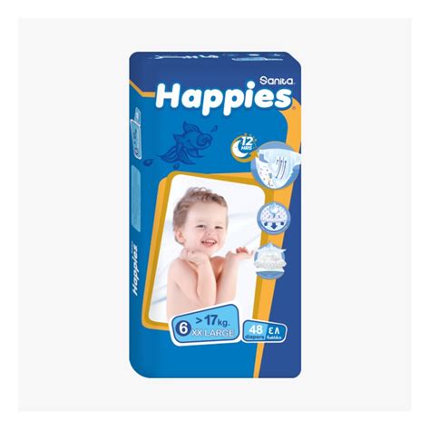 HAPPIES (6) XX LARGE (17KG) 48PCS