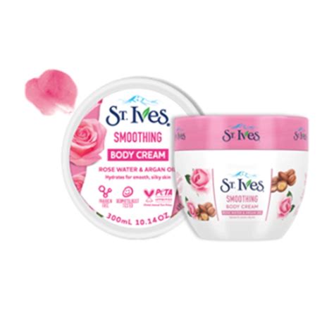 ST IVES BODY CREAM ROSE WATER ARGAN OIL 300ML%%