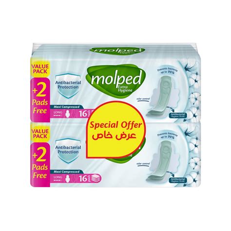 MOLPED ANTI BACTERIAL LONG 16 PADS 1+1 OFF