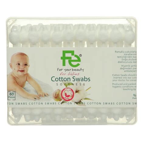 FE COTTON EAR SWABS BABY 60 PCS